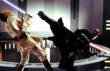 Ewan McGregor, Ray Park és Peter Serafinowicz - Star Wars I. rész - Baljós árnyak (1999) (19272)